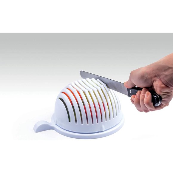 Salad Maker Cutter Chopper Bowl Strainer Cutting Board Easy Fast Fruit Vegetable - Picture 4 of 4